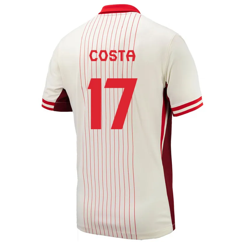 Danxen Mann Canada Jesse Costa #17 Hvit Bortetrøye Drakt Trøye 24-26 Skjorter T-Skjorte