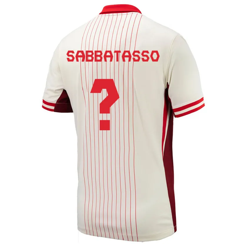 Danxen Mann Canada Jeronimo Sabbatasso #0 Hvit Bortetrøye Drakt Trøye 24-26 Skjorter T-Skjorte