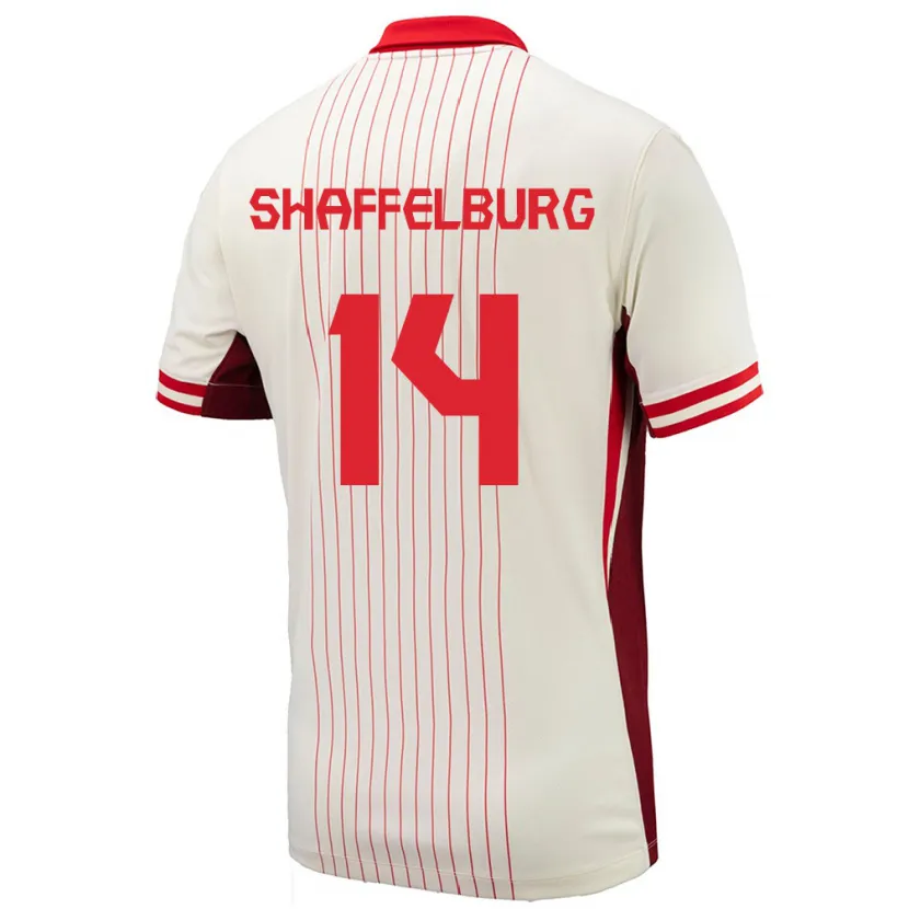 Danxen Mann Canada Jacob Shaffelburg #14 Hvit Bortetrøye Drakt Trøye 24-26 Skjorter T-Skjorte
