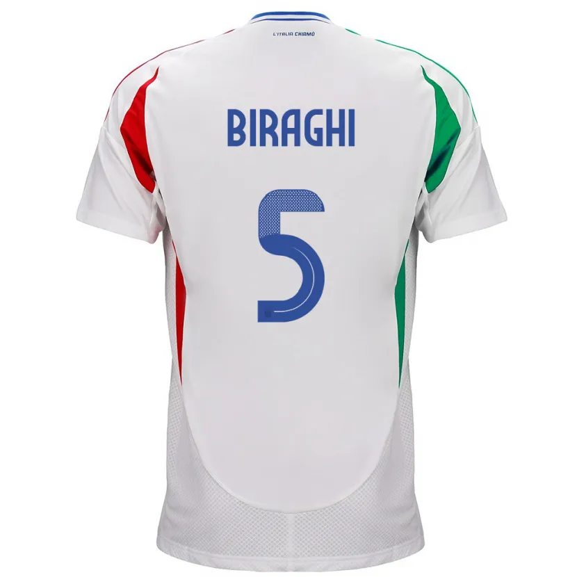 Danxen Mann Italia Cristiano Biraghi #5 Hvit Bortetrøye Drakt Trøye 24-26 Skjorter T-Skjorte