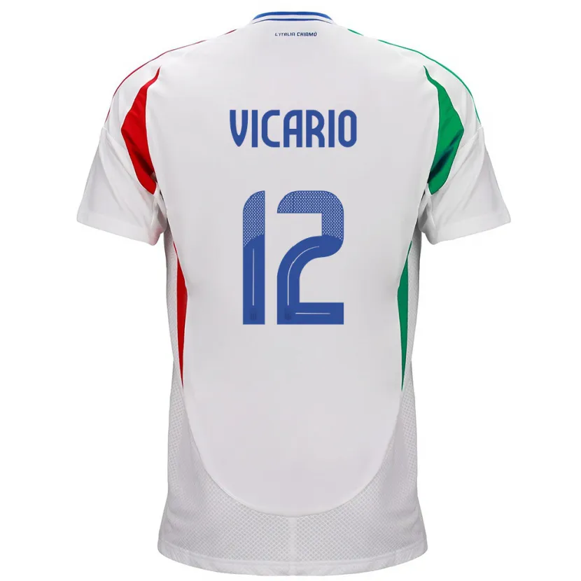 Danxen Mann Italia Guglielmo Vicario #12 Hvit Bortetrøye Drakt Trøye 24-26 Skjorter T-Skjorte