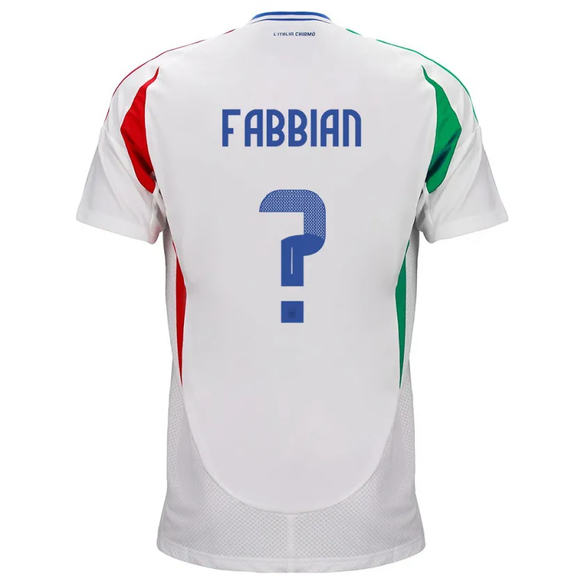 Danxen Mann Italia Giovanni Fabbian #0 Hvit Bortetrøye Drakt Trøye 24-26 Skjorter T-Skjorte