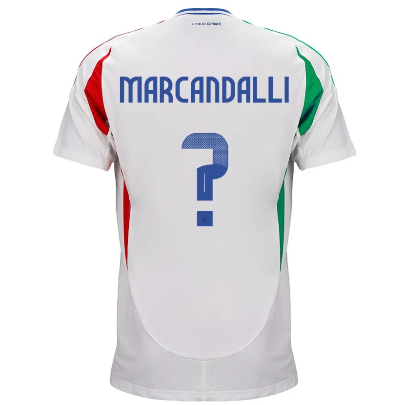 Danxen Mann Italia Alessandro Marcandalli #0 Hvit Bortetrøye Drakt Trøye 24-26 Skjorter T-Skjorte