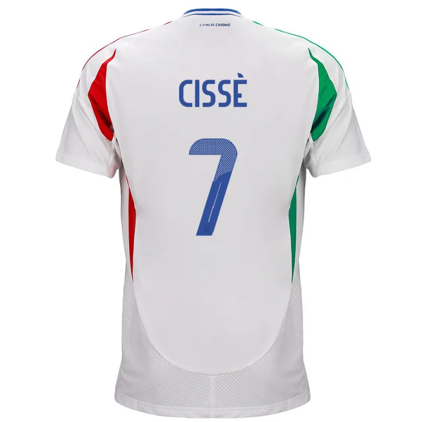 Danxen Mann Italia Alphadjo Cissè #7 Hvit Bortetrøye Drakt Trøye 24-26 Skjorter T-Skjorte