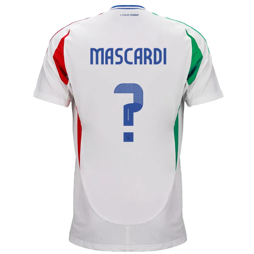 Danxen Mann Italia Diego Mascardi #0 Hvit Bortetrøye Drakt Trøye 24-26 Skjorter T-Skjorte