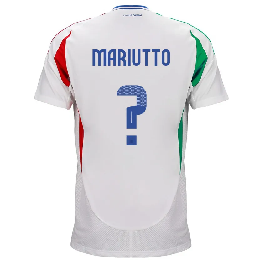 Danxen Mann Italia Francesco Mariutto #0 Hvit Bortetrøye Drakt Trøye 24-26 Skjorter T-Skjorte