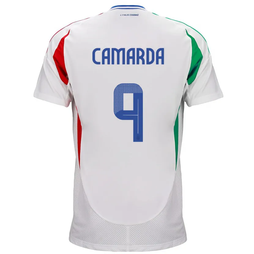 Danxen Mann Italia Francesco Camarda #9 Hvit Bortetrøye Drakt Trøye 24-26 Skjorter T-Skjorte