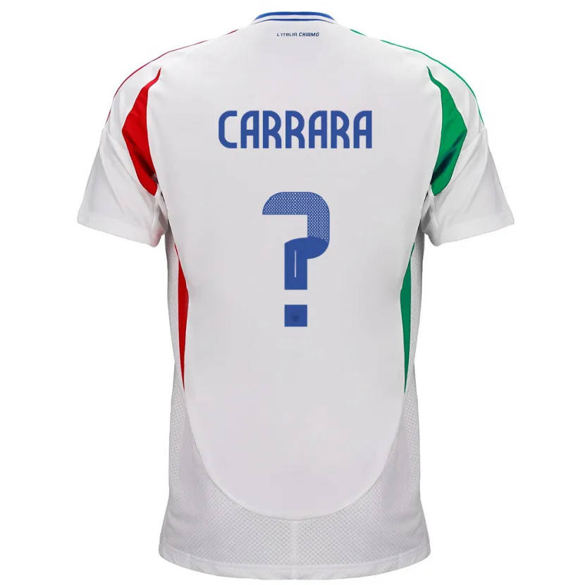 Danxen Mann Italia Cristian Carrara #0 Hvit Bortetrøye Drakt Trøye 24-26 Skjorter T-Skjorte
