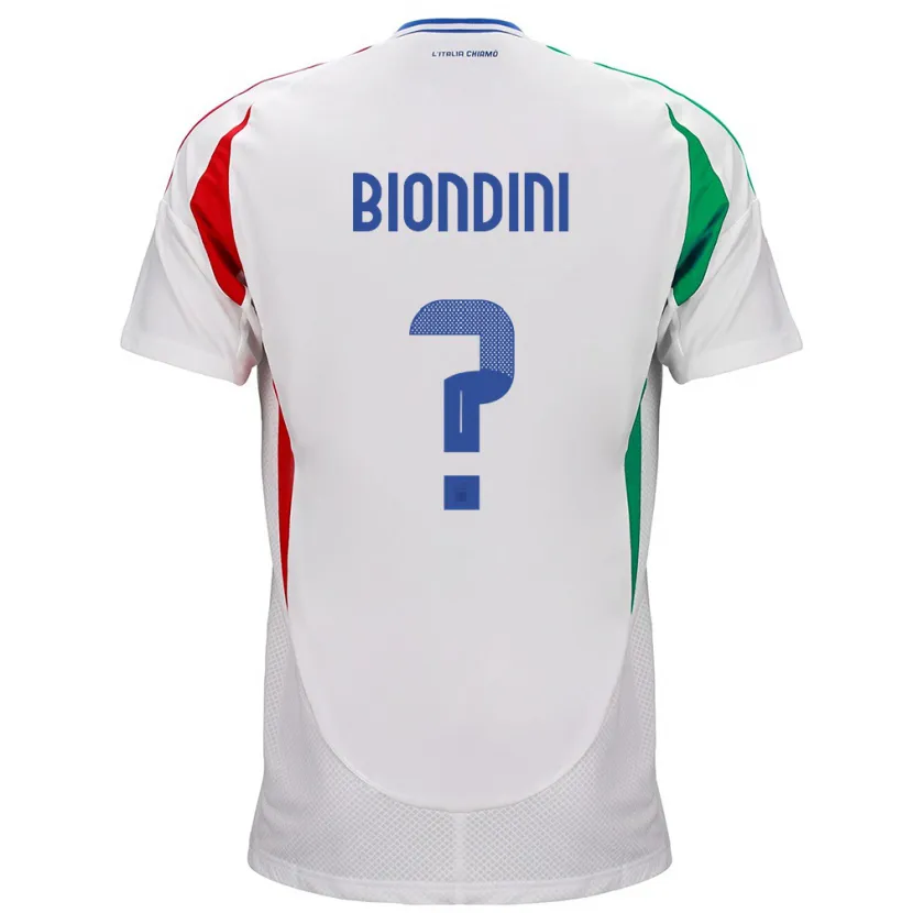 Danxen Mann Italia Edoardo Biondini #0 Hvit Bortetrøye Drakt Trøye 24-26 Skjorter T-Skjorte