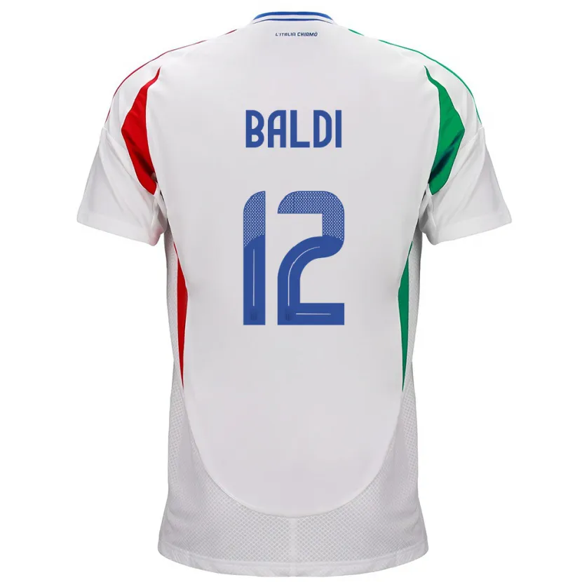 Danxen Mann Italia Rachele Baldi #12 Hvit Bortetrøye Drakt Trøye 24-26 Skjorter T-Skjorte