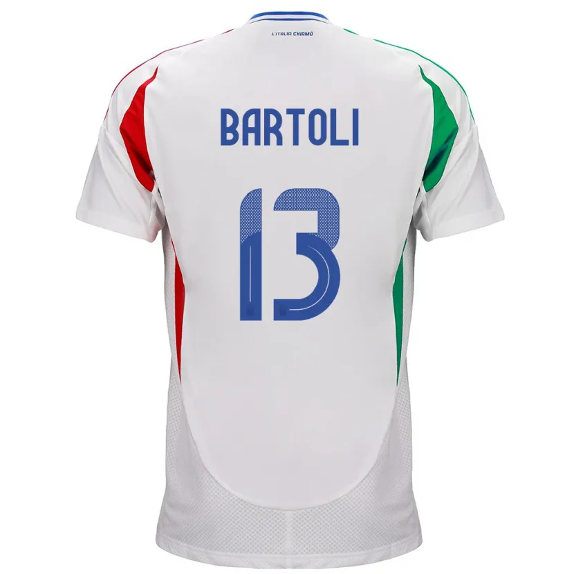 Danxen Mann Italia Elisa Bartoli #13 Hvit Bortetrøye Drakt Trøye 24-26 Skjorter T-Skjorte