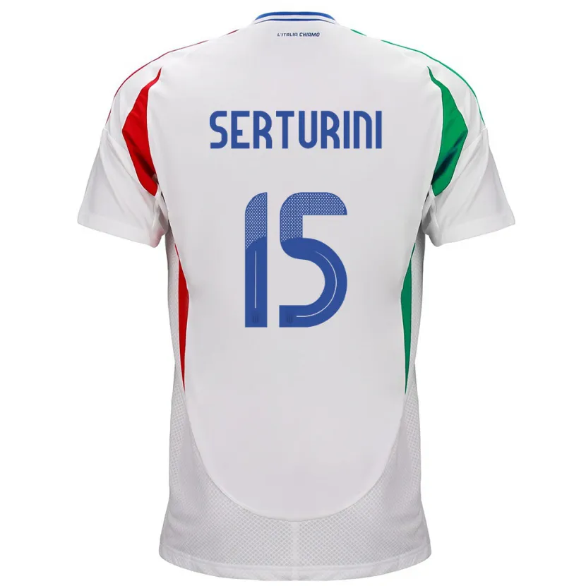 Danxen Mann Italia Annamaria Serturini #15 Hvit Bortetrøye Drakt Trøye 24-26 Skjorter T-Skjorte