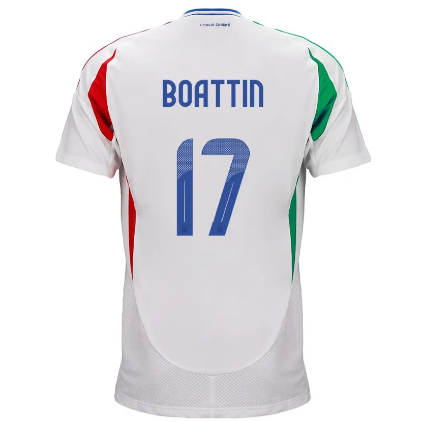 Danxen Mann Italia Lisa Boattin #17 Hvit Bortetrøye Drakt Trøye 24-26 Skjorter T-Skjorte