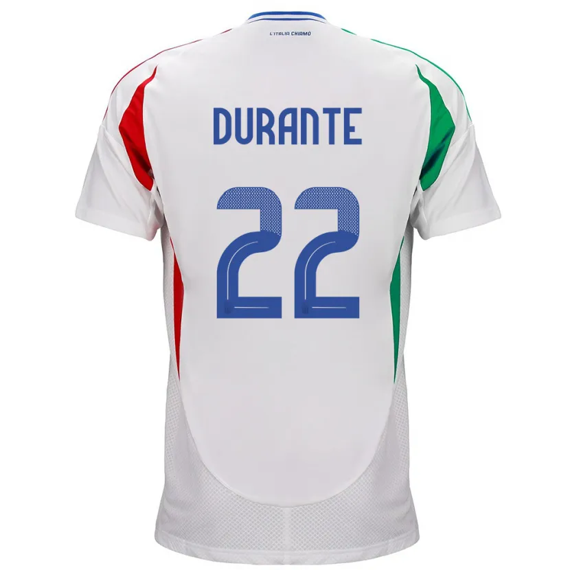 Danxen Mann Italia Francesca Durante #22 Hvit Bortetrøye Drakt Trøye 24-26 Skjorter T-Skjorte