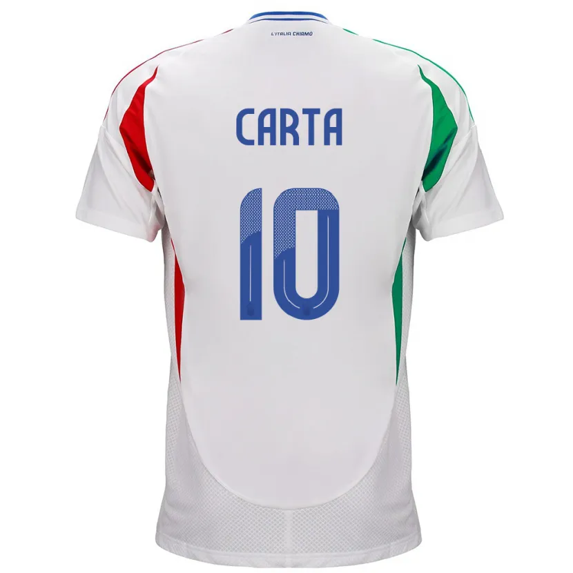 Danxen Mann Italia Antonella Carta #10 Hvit Bortetrøye Drakt Trøye 24-26 Skjorter T-Skjorte