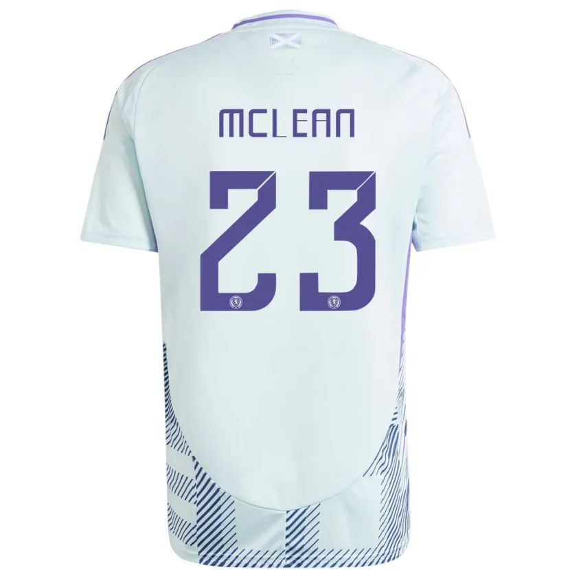 Danxen Mann Skottland Kenny Mclean #23 Lys Mynteblå Bortetrøye Drakt Trøye 24-26 Skjorter T-Skjorte
