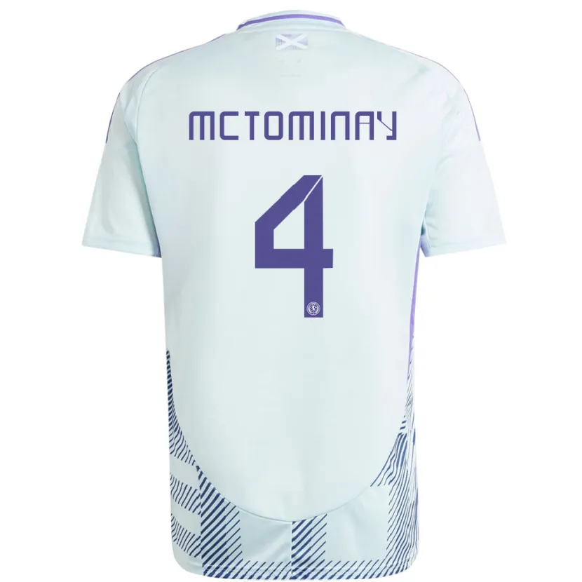 Danxen Mann Skottland Scott Mctominay #4 Lys Mynteblå Bortetrøye Drakt Trøye 24-26 Skjorter T-Skjorte