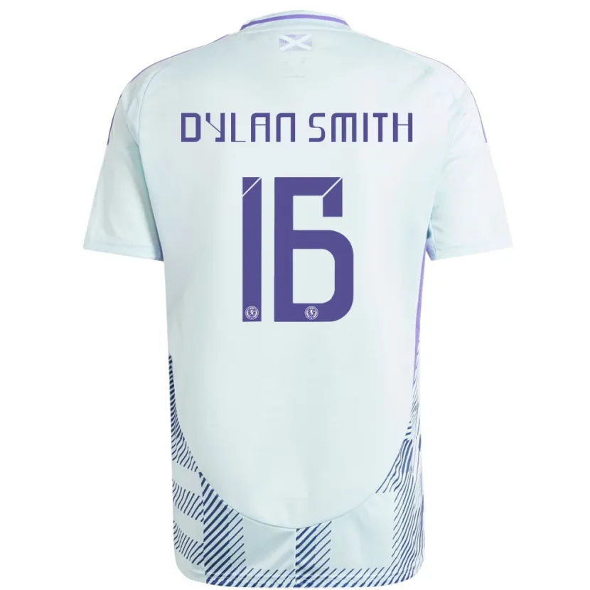 Danxen Mann Skottland Dylan Smith #16 Lys Mynteblå Bortetrøye Drakt Trøye 24-26 Skjorter T-Skjorte