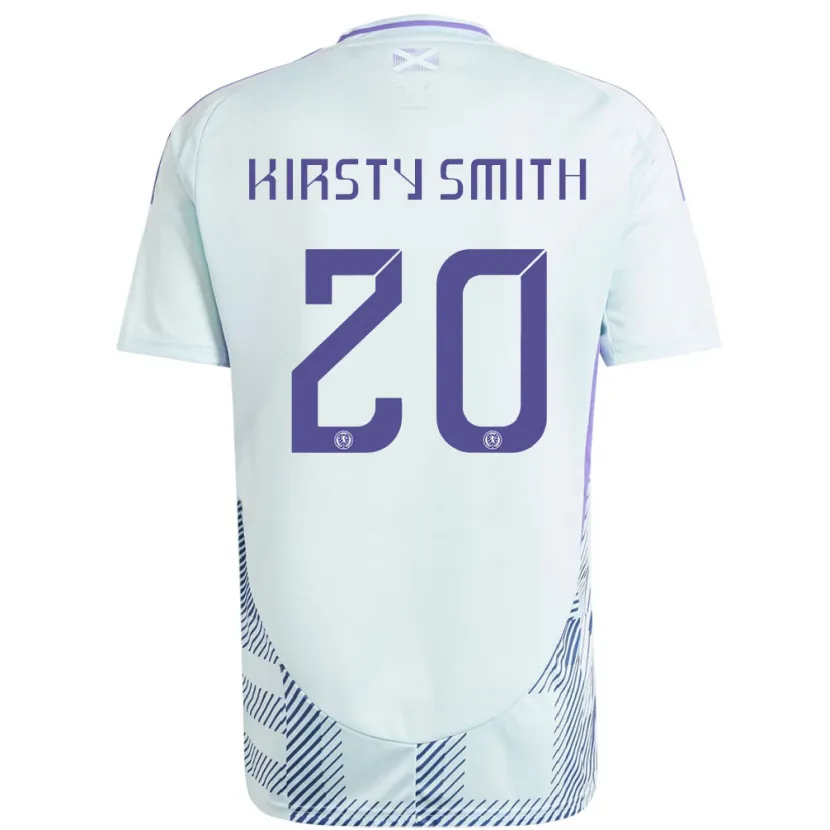 Danxen Mann Skottland Kirsty Smith #20 Lys Mynteblå Bortetrøye Drakt Trøye 24-26 Skjorter T-Skjorte