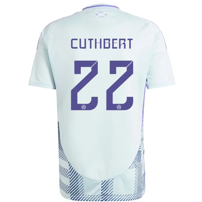 Danxen Mann Skottland Erin Cuthbert #22 Lys Mynteblå Bortetrøye Drakt Trøye 24-26 Skjorter T-Skjorte