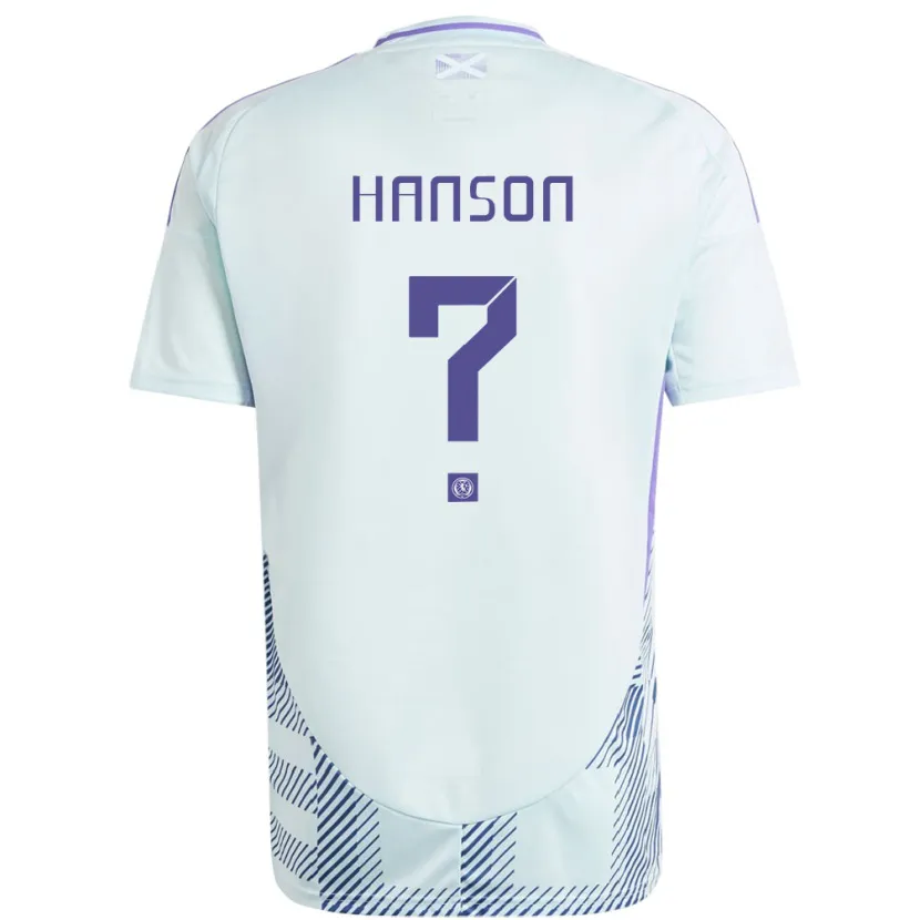 Danxen Mann Skottland Kirsty Hanson #0 Lys Mynteblå Bortetrøye Drakt Trøye 24-26 Skjorter T-Skjorte