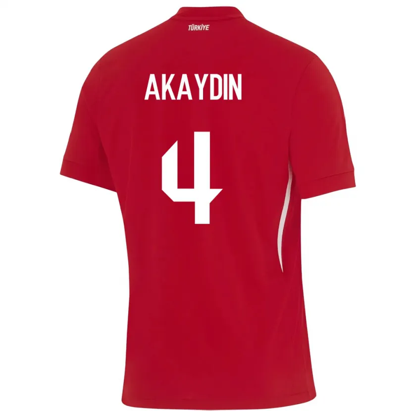 Danxen Mann Tyrkia Samet Akaydin #4 Rød Bortetrøye Drakt Trøye 24-26 Skjorter T-Skjorte