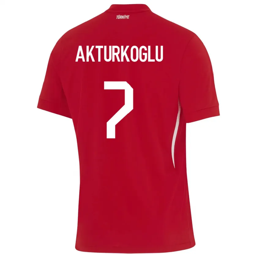 Danxen Mann Tyrkia Kerem Aktürkoğlu #7 Rød Bortetrøye Drakt Trøye 24-26 Skjorter T-Skjorte