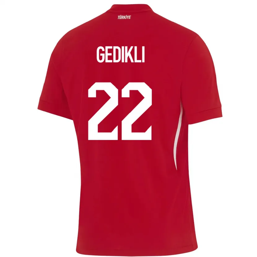 Danxen Mann Tyrkia Berkant Gedikli #22 Rød Bortetrøye Drakt Trøye 24-26 Skjorter T-Skjorte