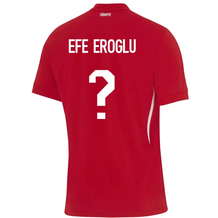 Danxen Mann Tyrkia Cem Efe Eroğlu #0 Rød Bortetrøye Drakt Trøye 24-26 Skjorter T-Skjorte