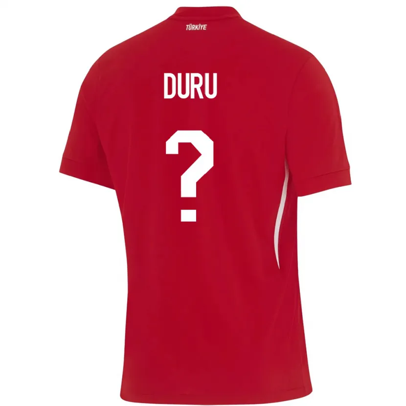 Danxen Mann Tyrkia Mustafa Duru #0 Rød Bortetrøye Drakt Trøye 24-26 Skjorter T-Skjorte