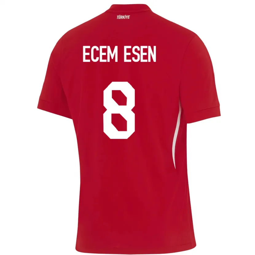 Danxen Mann Tyrkia Emine Ecem Esen #8 Rød Bortetrøye Drakt Trøye 24-26 Skjorter T-Skjorte