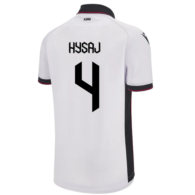 Danxen Mann Albania Elseid Hysaj #4 Hvit Bortetrøye Drakt Trøye 24-26 Skjorter T-Skjorte