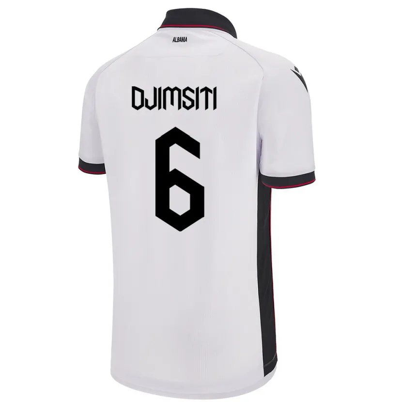 Danxen Mann Albania Berat Djimsiti #6 Hvit Bortetrøye Drakt Trøye 24-26 Skjorter T-Skjorte