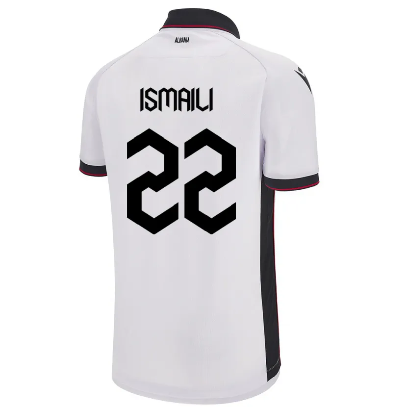 Danxen Mann Albania Ysni Ismaili #22 Hvit Bortetrøye Drakt Trøye 24-26 Skjorter T-Skjorte
