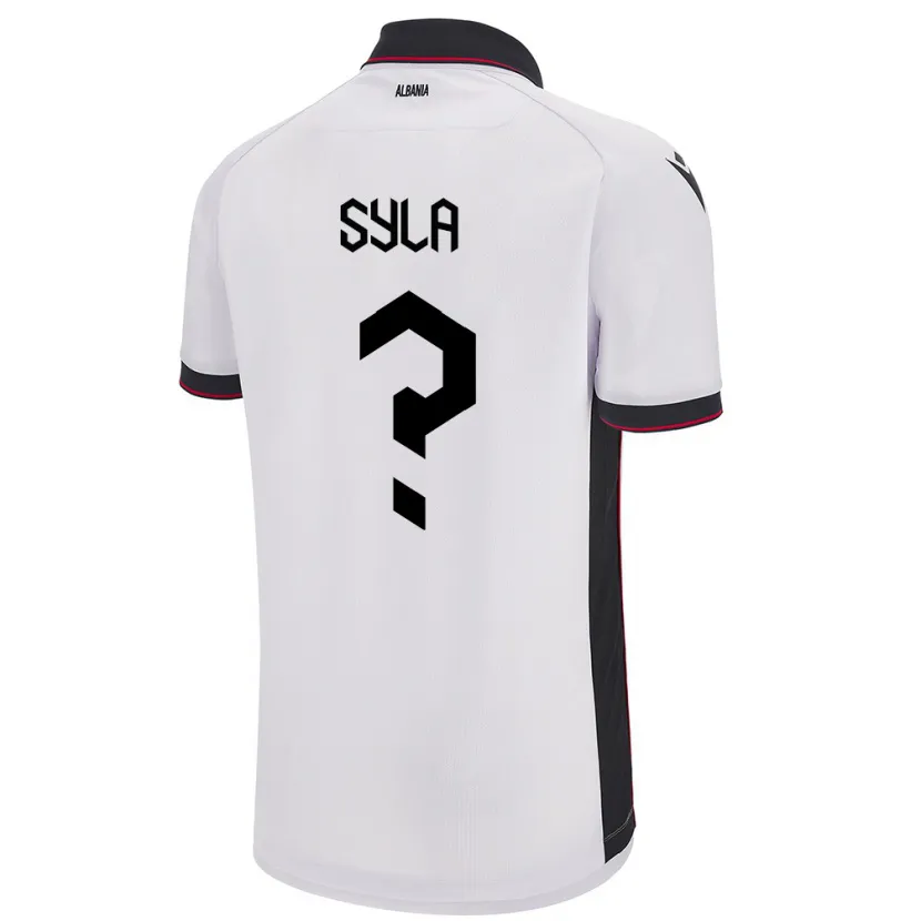 Danxen Mann Albania Ersi Syla #0 Hvit Bortetrøye Drakt Trøye 24-26 Skjorter T-Skjorte