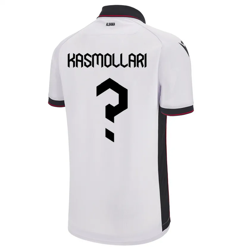 Danxen Mann Albania Oresti Kasmollari #0 Hvit Bortetrøye Drakt Trøye 24-26 Skjorter T-Skjorte