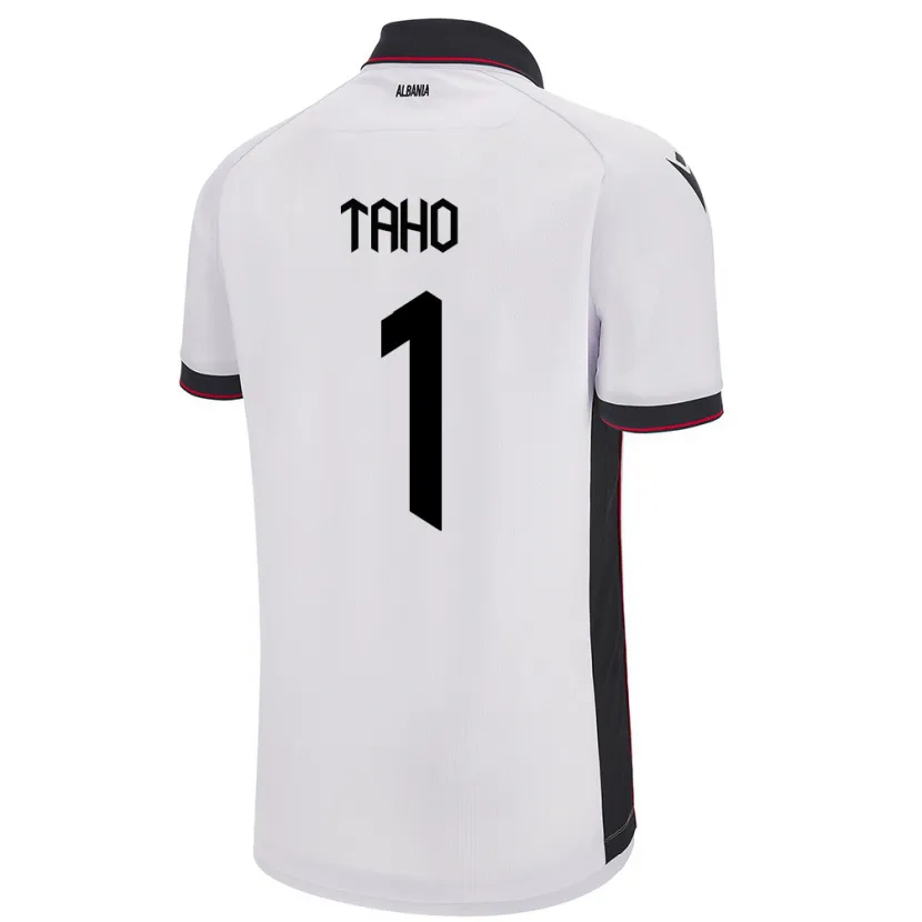 Danxen Mann Albania Alain Taho #1 Hvit Bortetrøye Drakt Trøye 24-26 Skjorter T-Skjorte