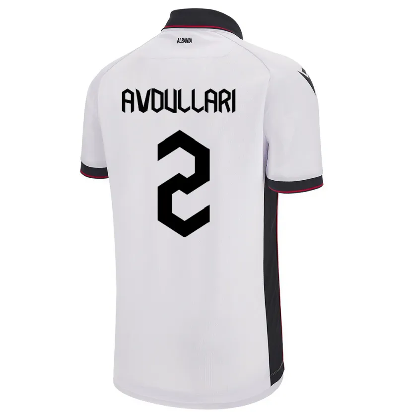 Danxen Mann Albania Davide Avdullari #2 Hvit Bortetrøye Drakt Trøye 24-26 Skjorter T-Skjorte
