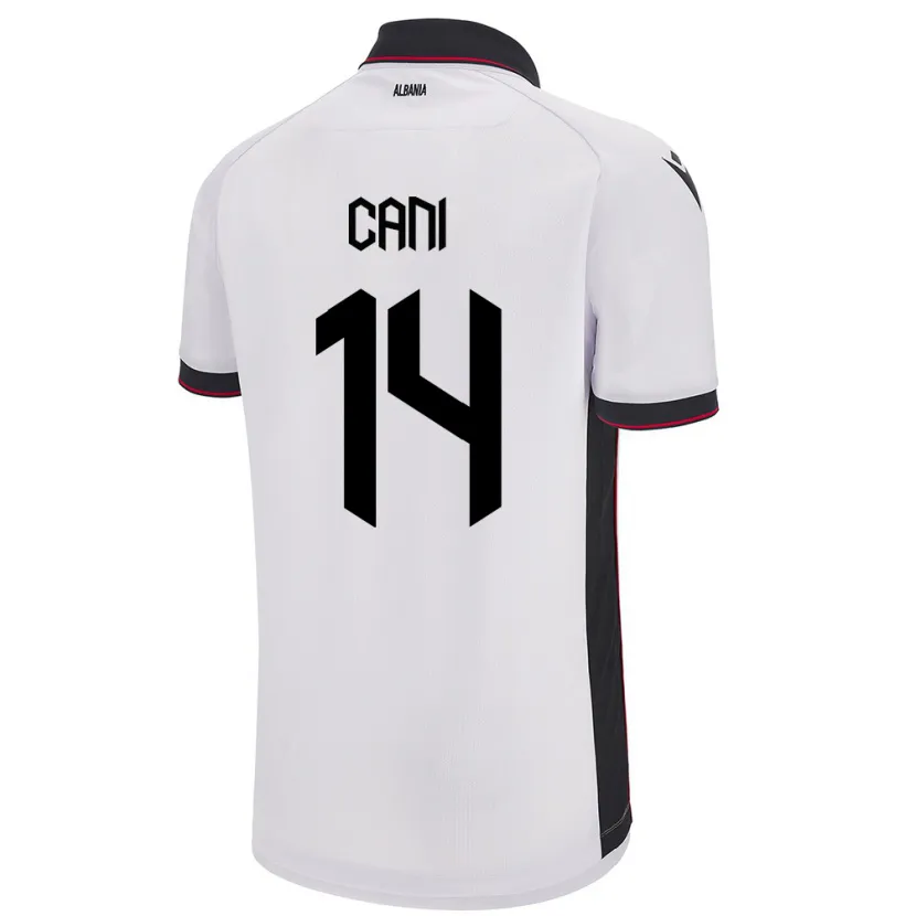 Danxen Mann Albania Gabrian Cani #14 Hvit Bortetrøye Drakt Trøye 24-26 Skjorter T-Skjorte