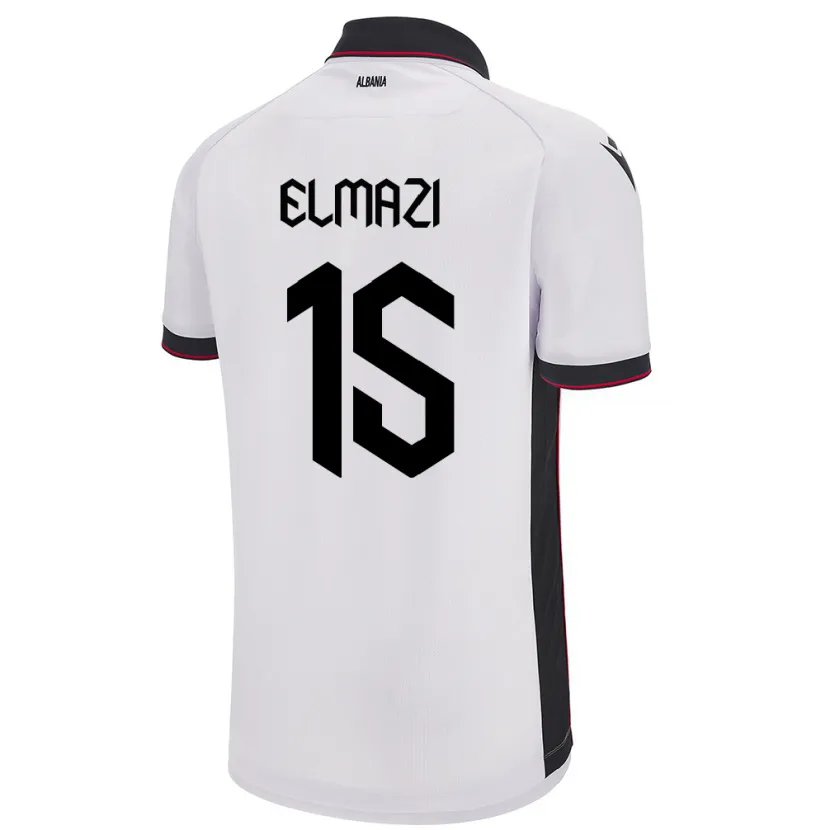 Danxen Mann Albania Enea Elmazi #15 Hvit Bortetrøye Drakt Trøye 24-26 Skjorter T-Skjorte