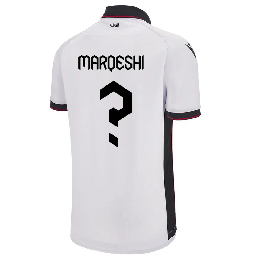 Danxen Mann Albania Ernesto Marqeshi #0 Hvit Bortetrøye Drakt Trøye 24-26 Skjorter T-Skjorte
