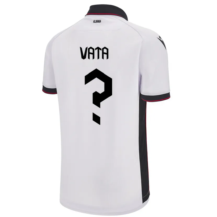 Danxen Mann Albania Dion Vata #0 Hvit Bortetrøye Drakt Trøye 24-26 Skjorter T-Skjorte