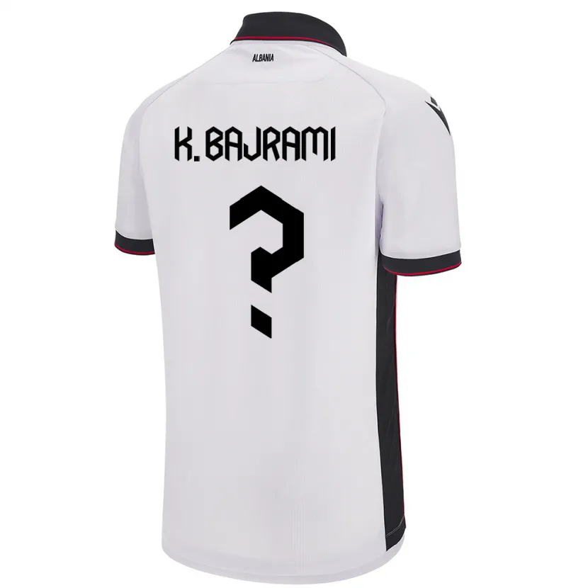 Danxen Mann Albania Klevi Bajrami #0 Hvit Bortetrøye Drakt Trøye 24-26 Skjorter T-Skjorte
