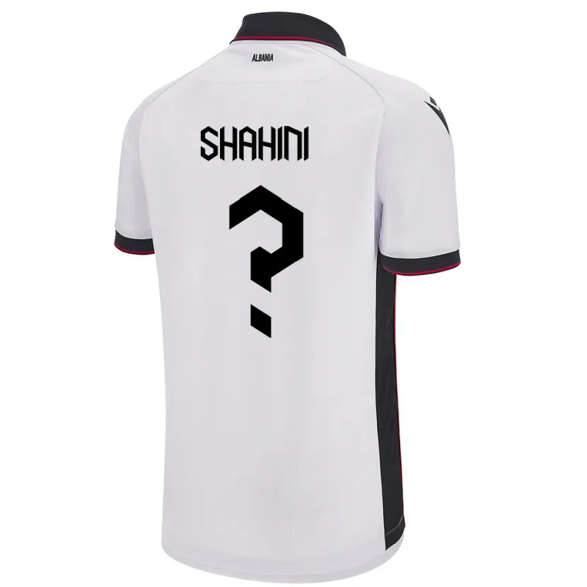 Danxen Mann Albania Isti Shahini #0 Hvit Bortetrøye Drakt Trøye 24-26 Skjorter T-Skjorte