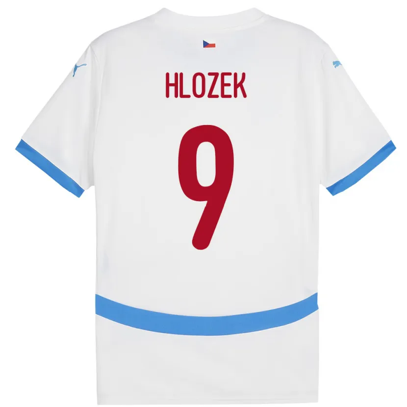 Danxen Mann Tsjekkia Adam Hlozek #9 Hvit Bortetrøye Drakt Trøye 24-26 Skjorter T-Skjorte