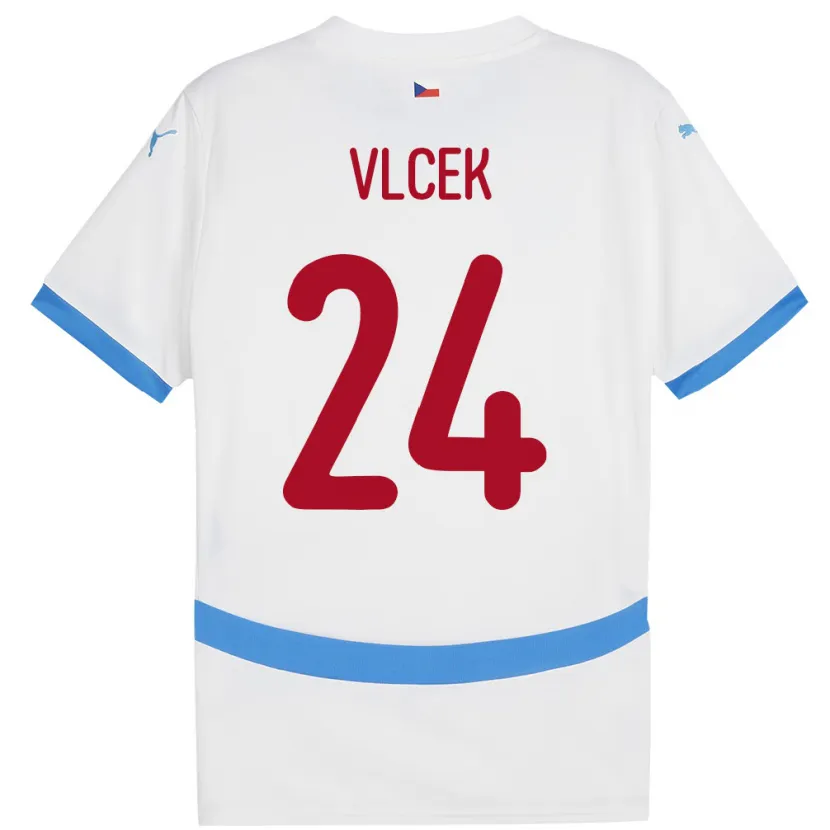 Danxen Mann Tsjekkia Tomas Vlcek #24 Hvit Bortetrøye Drakt Trøye 24-26 Skjorter T-Skjorte