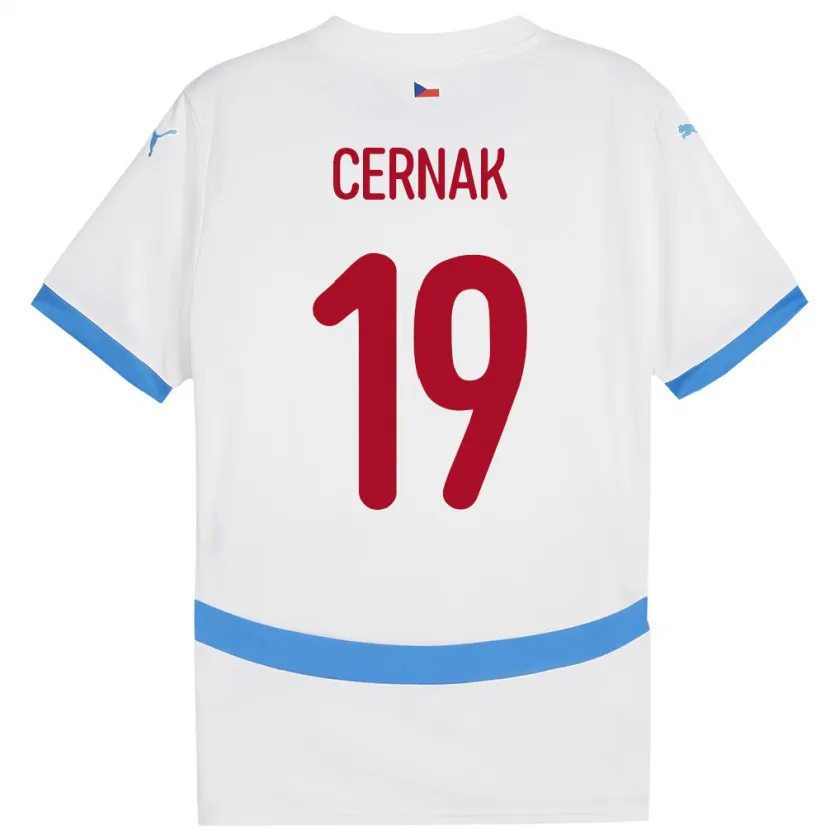 Danxen Mann Tsjekkia Michal Cernak #19 Hvit Bortetrøye Drakt Trøye 24-26 Skjorter T-Skjorte