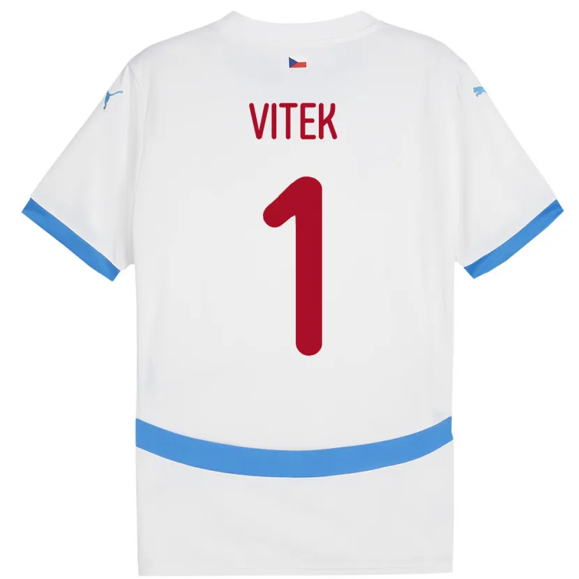 Danxen Mann Tsjekkia Radek Vitek #1 Hvit Bortetrøye Drakt Trøye 24-26 Skjorter T-Skjorte