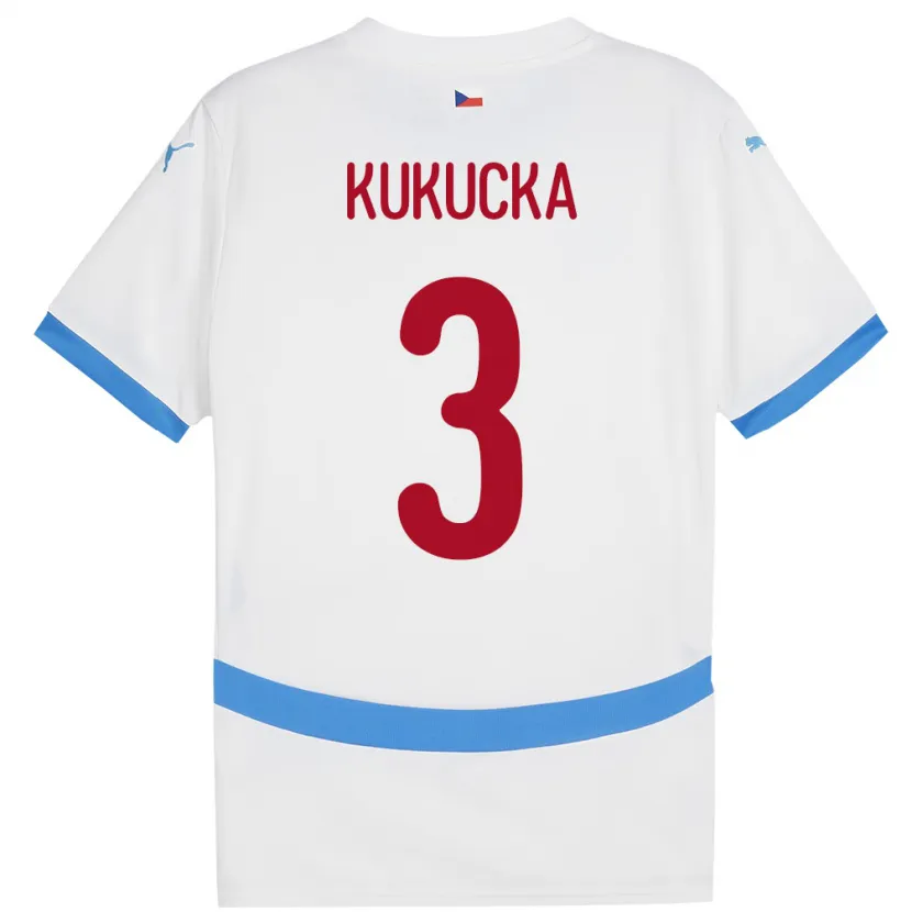 Danxen Mann Tsjekkia Ondrej Kukucka #3 Hvit Bortetrøye Drakt Trøye 24-26 Skjorter T-Skjorte