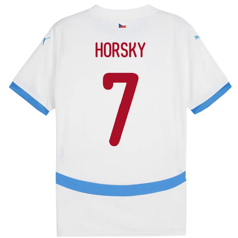 Danxen Mann Tsjekkia Filip Horsky #7 Hvit Bortetrøye Drakt Trøye 24-26 Skjorter T-Skjorte